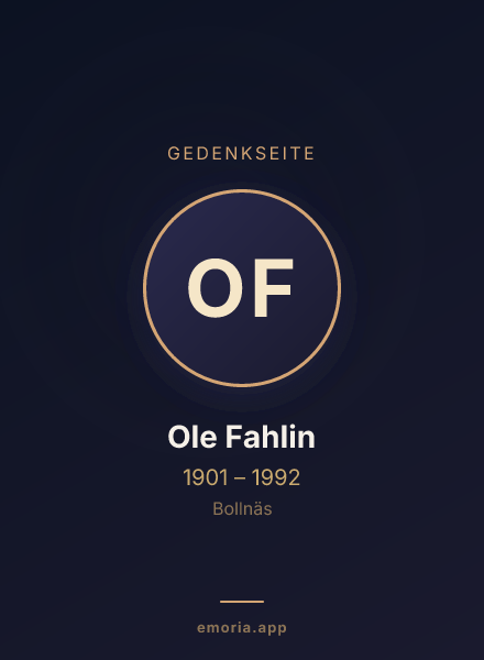 Gedenkportrait von Ole Fahlin