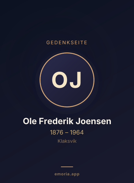 Gedenkportrait von Ole Frederik Joensen