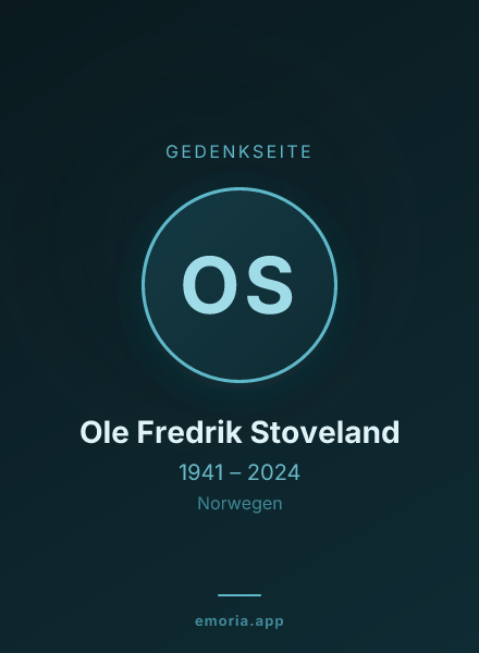 Gedenkportrait von Ole Fredrik Stoveland