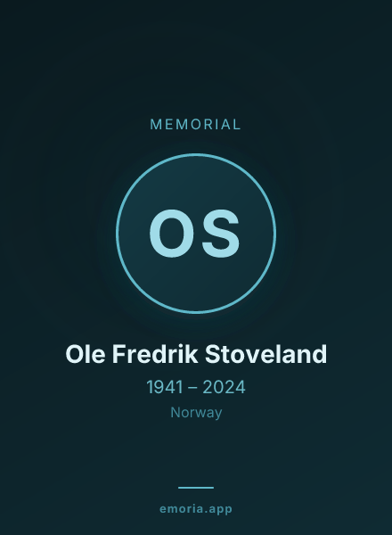 Memorial portrait of Ole Fredrik Stoveland