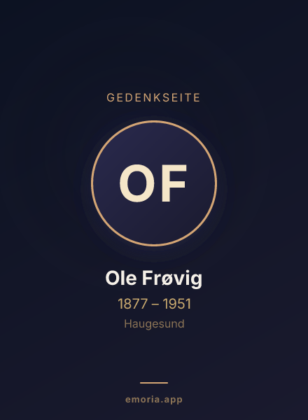 Gedenkportrait von Ole Frøvig