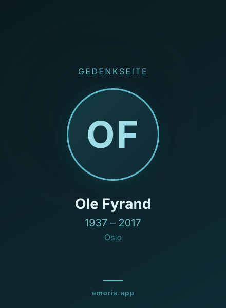 Gedenkportrait von Ole Fyrand