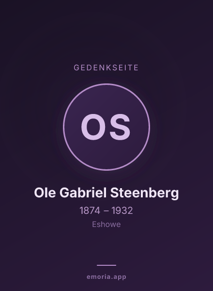 Gedenkportrait von Ole Gabriel Steenberg