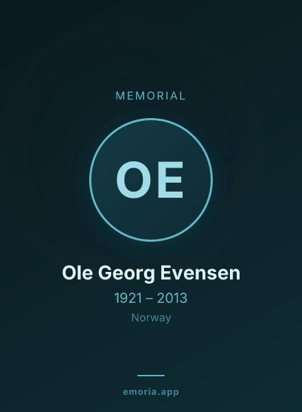 Memorial portrait of Ole Georg Evensen