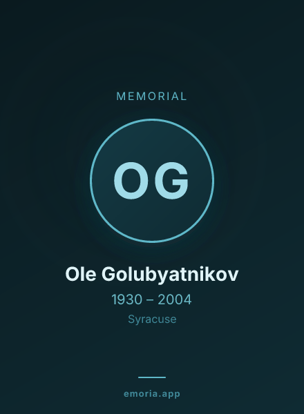Memorial portrait of Ole Golubyatnikov