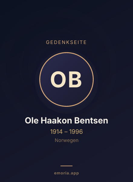 Gedenkportrait von Ole Haakon Bentsen