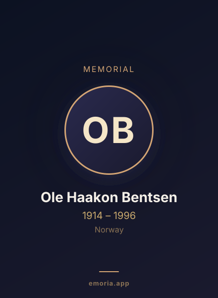Memorial portrait of Ole Haakon Bentsen