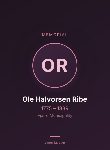 Memorial portrait of Ole Halvorsen Ribe