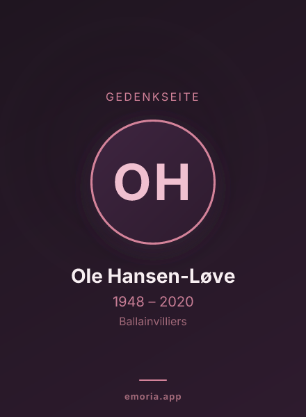 Gedenkportrait von Ole Hansen-Løve