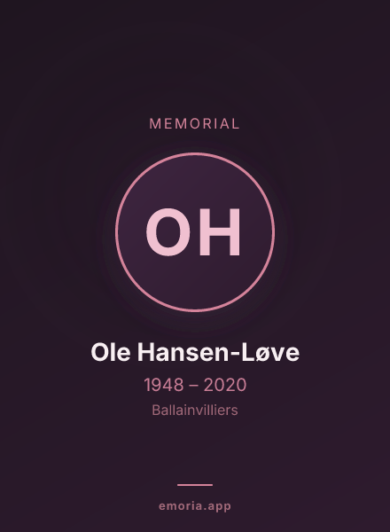 Memorial portrait of Ole Hansen-Løve