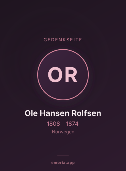 Gedenkportrait von Ole Hansen Rolfsen