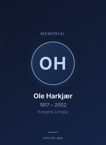 Memorial portrait of Ole Harkjær