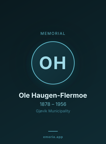 Memorial portrait of Ole Haugen-Flermoe