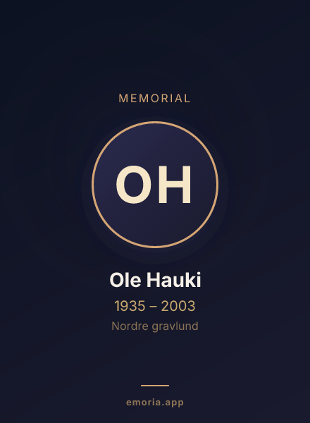 Memorial portrait of Ole Hauki