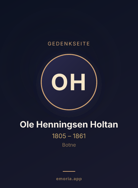 Gedenkportrait von Ole Henningsen Holtan