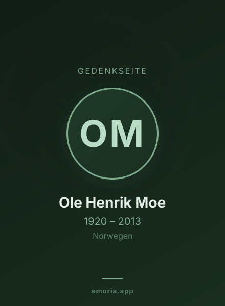 Gedenkportrait von Ole Henrik Moe