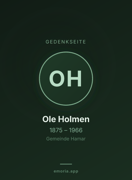 Gedenkportrait von Ole Holmen
