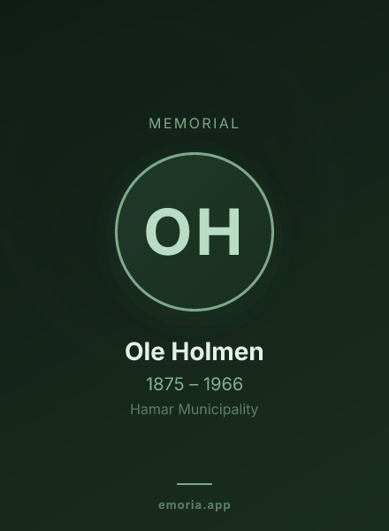 Memorial portrait of Ole Holmen