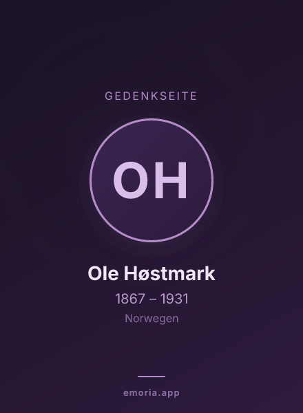 Gedenkportrait von Ole Høstmark