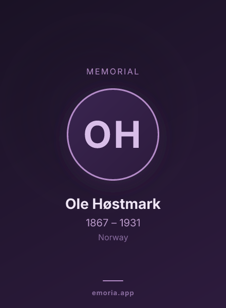 Memorial portrait of Ole Høstmark