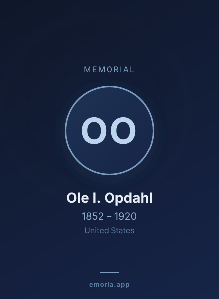 Memorial portrait of Ole I. Opdahl