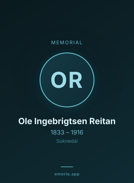 Memorial portrait of Ole Ingebrigtsen Reitan