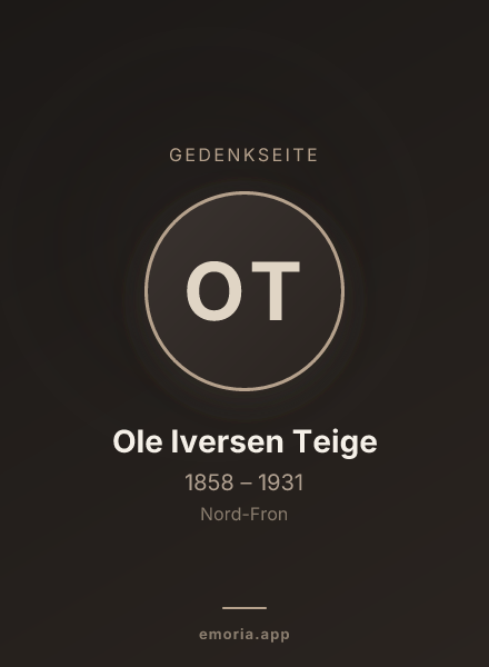 Gedenkportrait von Ole Iversen Teige