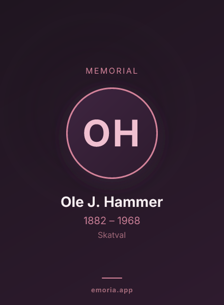 Memorial portrait of Ole J. Hammer