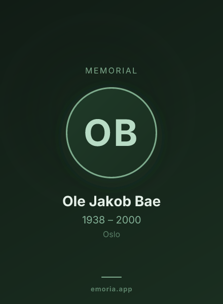 Memorial portrait of Ole Jakob Bae