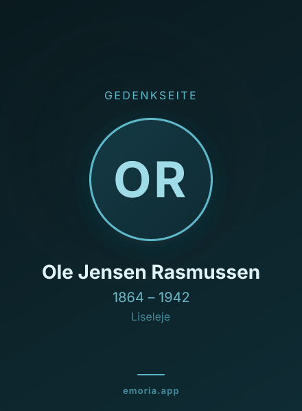 Gedenkportrait von Ole Jensen Rasmussen