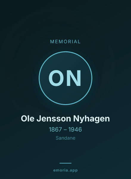 Memorial portrait of Ole Jensson Nyhagen