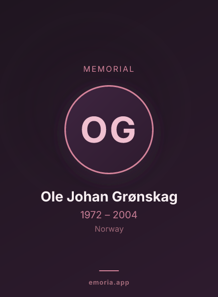Memorial portrait of Ole Johan Grønskag