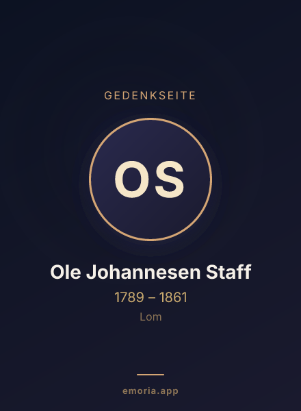 Gedenkportrait von Ole Johannesen Staff