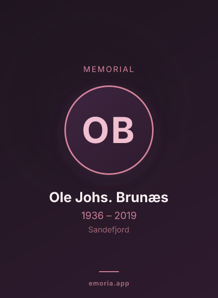 Memorial portrait of Ole Johs. Brunæs