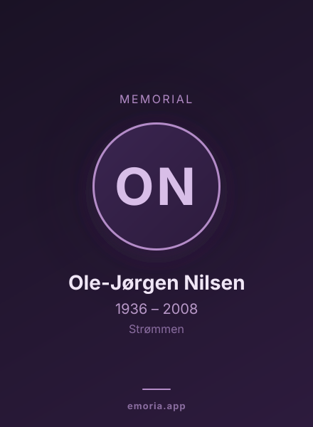 Memorial portrait of Ole-Jørgen Nilsen