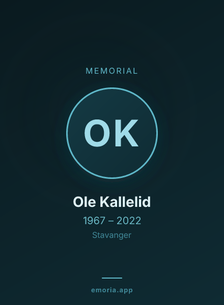 Memorial portrait of Ole Kallelid
