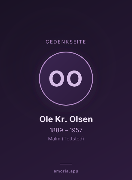 Gedenkportrait von Ole Kr. Olsen