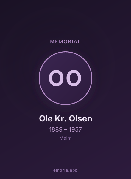 Memorial portrait of Ole Kr. Olsen