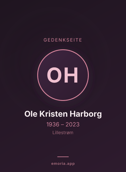 Gedenkportrait von Ole Kristen Harborg