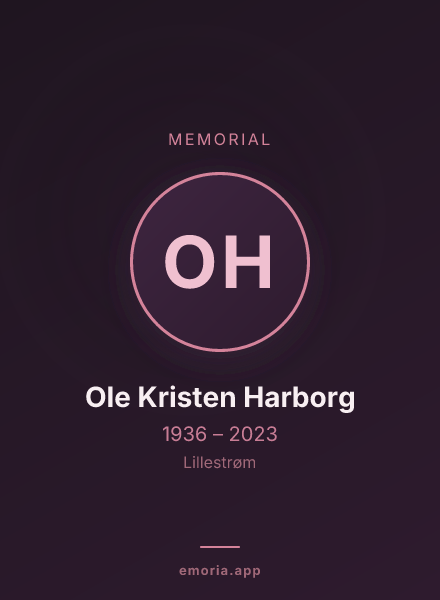 Memorial portrait of Ole Kristen Harborg
