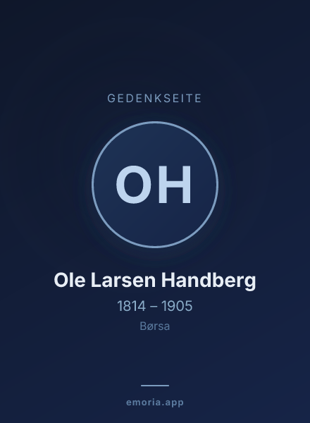 Gedenkportrait von Ole Larsen Handberg