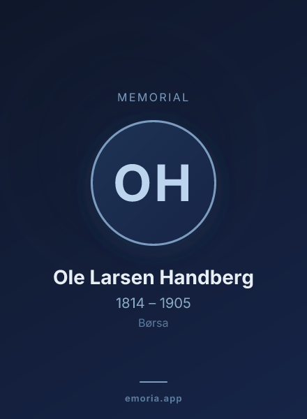 Memorial portrait of Ole Larsen Handberg