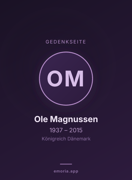 Gedenkportrait von Ole Magnussen
