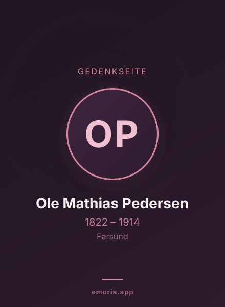 Gedenkportrait von Ole Mathias Pedersen