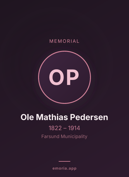 Memorial portrait of Ole Mathias Pedersen