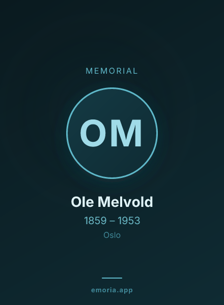 Memorial portrait of Ole Melvold