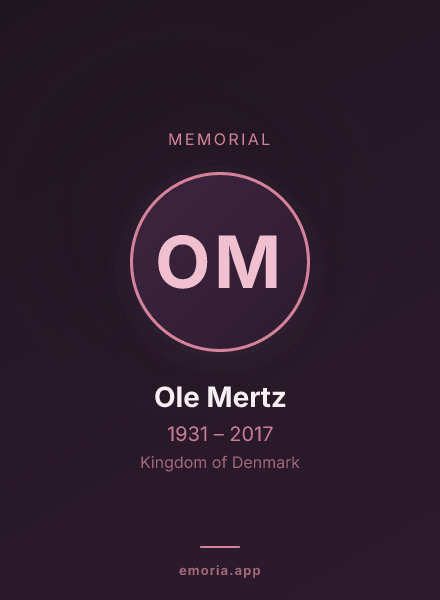 Memorial portrait of Ole Mertz