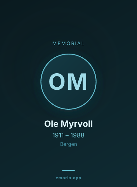 Memorial portrait of Ole Myrvoll