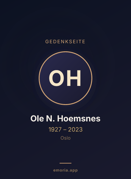 Gedenkportrait von Ole N. Hoemsnes