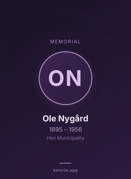 Memorial portrait of Ole Nygård